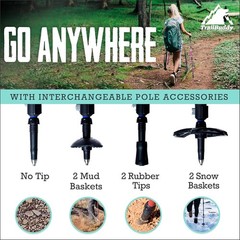 Lightweight Adjustable Aluminum Collapsible Hiking Poles – Pack of 2
