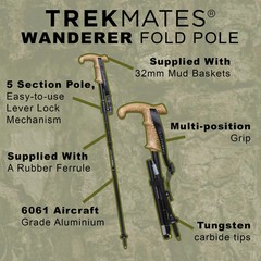 Trekmates – Wanderer Fold Compact Foldable Walking Pole for Hiking & Trekking
