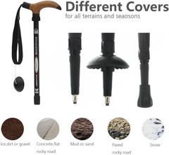 Aluminum Alloy Quick Lock Trekking Pole Anti-Shock Walking Stick Adjustable C…
