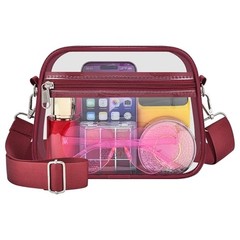 Clear Bag for Stadium Events Clear Purse Stadium Bag Satchel Small Rose Red
