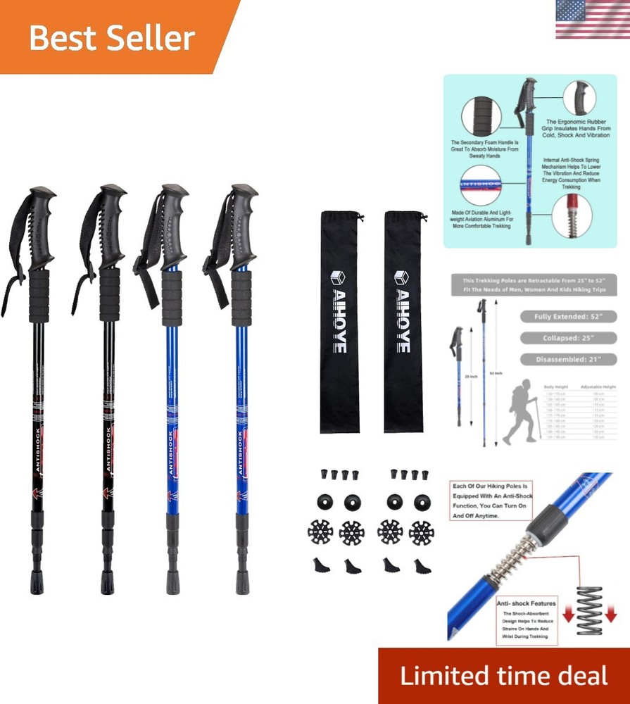 Dual Pack Lightweight Hiking Poles – Shock Absorbing for All Terrain Adventures