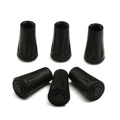 6-Pack Replacement Rubber Tips (Longer Caps) – Fits Most Hiking Sticks,