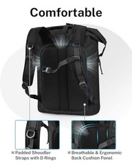 Waterproof Ultralight TPU Backpack Roll Top Dry Bag, Kayaking | Back 35L Black