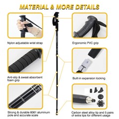 2* Adjustable Trekking Poles Hiking Nordic Walking Sticks Anti-shock Alpenstock