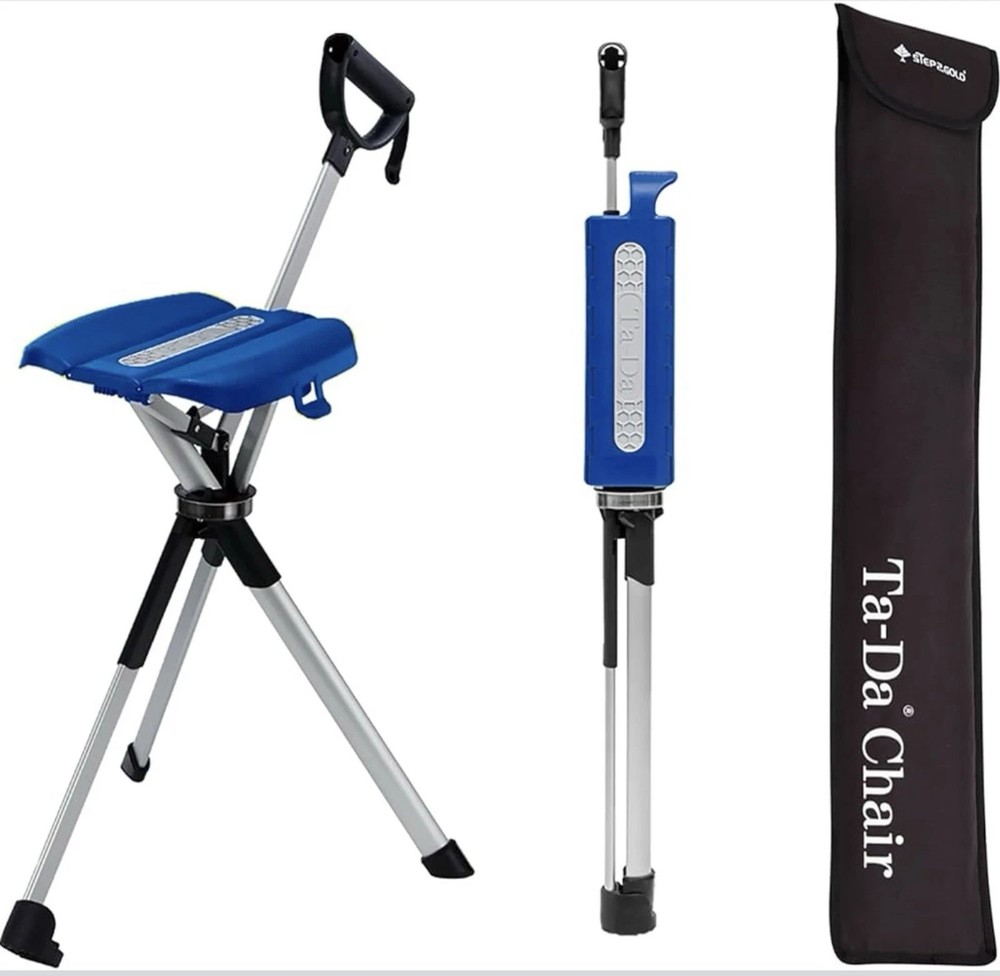 STEP2GOLD Ta-Da Chair Series 2 Portable Trekking Hiking Pole – M (34.2″) – Blue