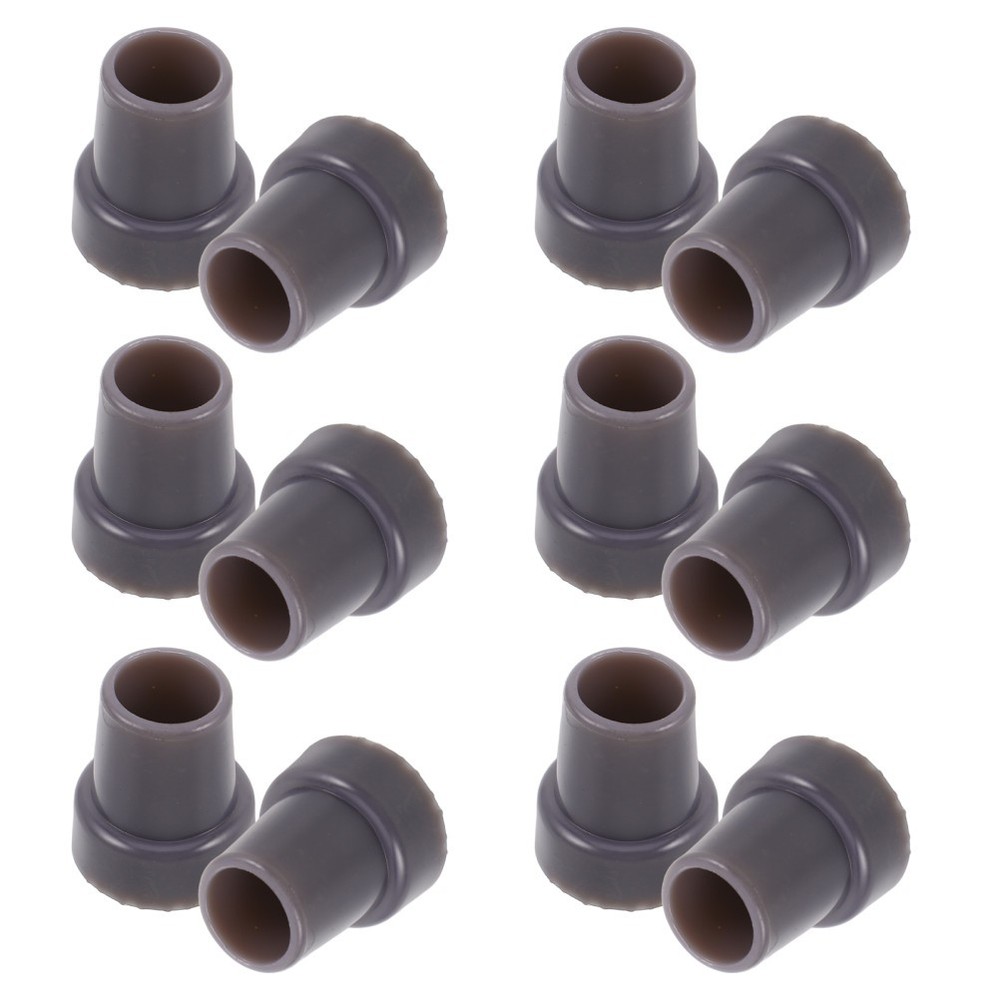12Pcs Heavy Duty Grey Rubber Cane Tip Replacement Non Slip Walking Stick Caps
