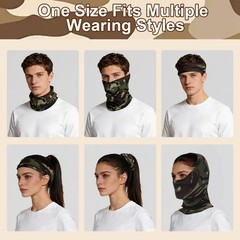 9 Pack Neck Gaiter Sun Protection Face Masks Breathable One Size, Camouflage