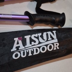 AISUN OUTDOOR Purple Adjustable Aluminum Trekking Poles Set, 2 Pack