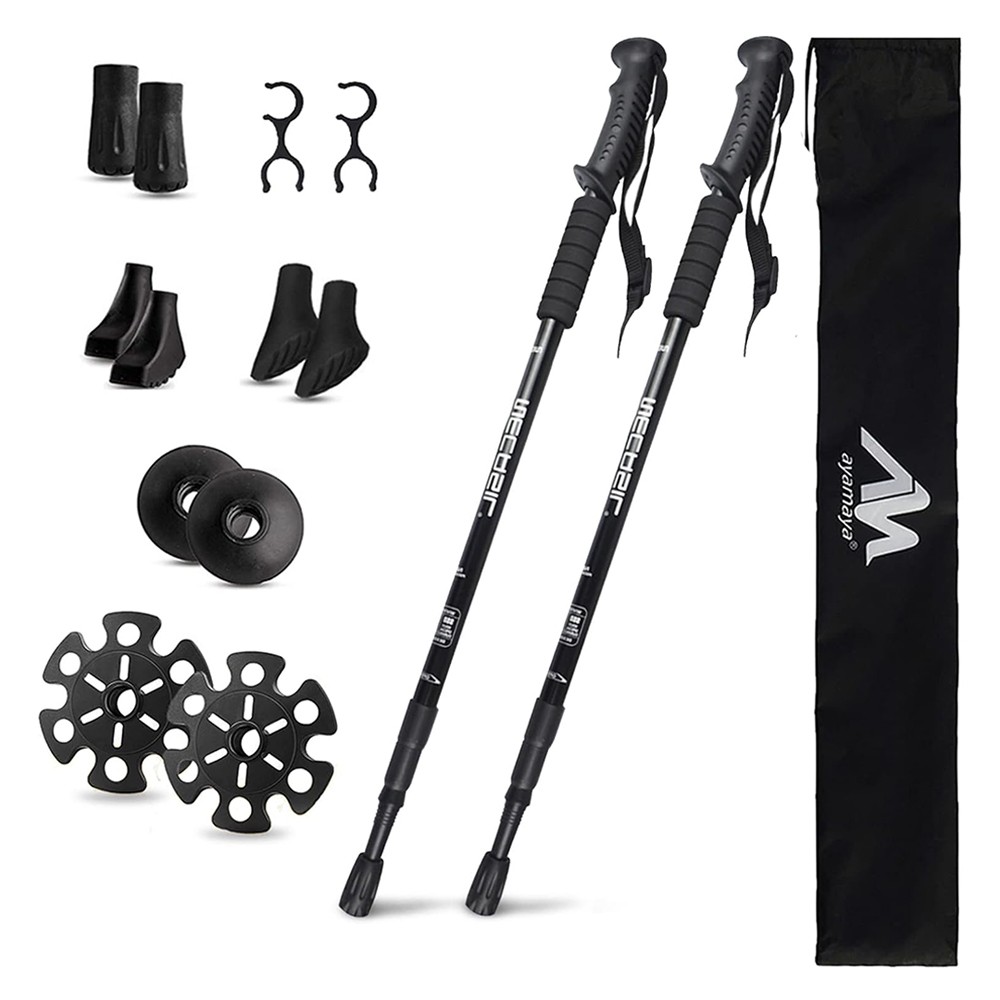 2X Telescopic Trekking Poles Nordic Walking Hiking Sticks Collapsible Alpenstock