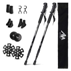 2X Telescopic Trekking Poles Nordic Walking Hiking Sticks Collapsible Alpenstock