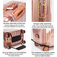 Clear Suitcase Cover PVC Protector with Zip, Waterproof 20inch Middle Open