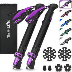 Collapsible Trekking Poles for Hiking – Lightweight Folding Walking Sticks for M