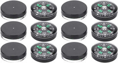 12PCS Mini Pocket Compass 20mm Oil Filled Compass for Hiking Camping Outdoor