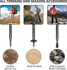 Durable Aluminum Hiking Stick with Anti-Slip Grip & Emergency Compass – 41 Inch