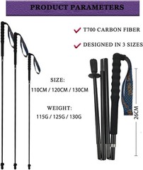 Portable Ultralight Carbon Fiber Trekking Poles – Compact & Durable for Hikers