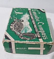 Vintage Lensatic Engineers Compass Japan With Original Box Pouch Instructions
