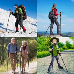 Trekking Poles Nordic Walking Hiking Sticks Adjustable Anti-shock Alpenstock