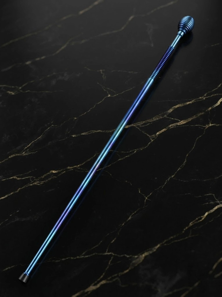 Unique Solid Titanium Walking Cane — Handcrafted