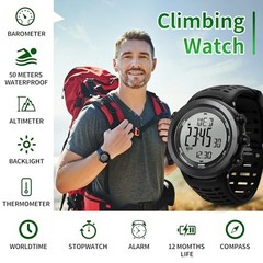 H001 Military Digital Watch for Men, Tactical Outdoor Adventure Watch with