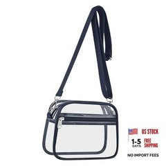 Clear Bag for Stadium Events Clear Sports Fan Handbags Purses Medium Navy Blue