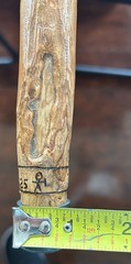 Cedar hiking stick, carved John Muir quote, compass top, paracord grip, pines