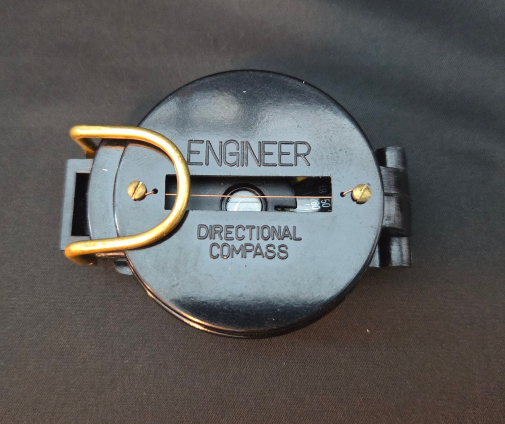 Japan Engineer Directional Compass Lensatic Black Scouting Hiking Vintage