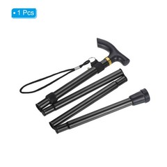 Trekking Poles, Collapsible Hiking Pole 33-37 Inch Folding Aluminum Alloy Black