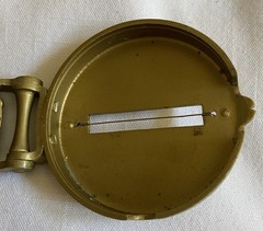 Vintage Lensatic Engineer Directional Compass Brass/Military? Liquid Filled Edge