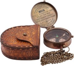 Custom Vintage Compass in Leather Case – Perfect for Baptism & Anniversaries
