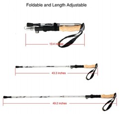 Collapsible Aluminum Travel Trekking Pole for Men Women Ultralight Hiking