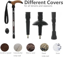 Aluminum Alloy Quick Lock Trekking Pole Adjustable Anti-Shock 2 Pack