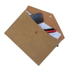 Durable File Folder Document Holder Portfolio Envelope Felt A4 Beige and Brown