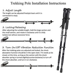 2PC Telescopic Walking Trekking Poles Hiking Sticks Anti-shock Nordic Alpenstock