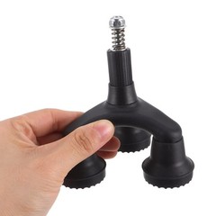 Set of 3 Reusable Tripod Walking Cane Tips Black Plastic Anti Shock Feet