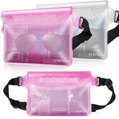 Waterproof Pouch IP68 Beach Accessories Fanny Pack with Waist Pink & Clear