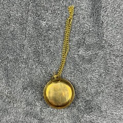 Vintage Brass Pocket Compass Hunter Case Flip Top Gold Tone Chain Navigation