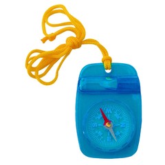 Skywalker Lanyard Compass with Safety Whistle (Blue Compass with Orange Lanyard)