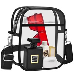 Clear Bag for Stadium Events Small Clear Purse Crossbody Bag for Women Black
