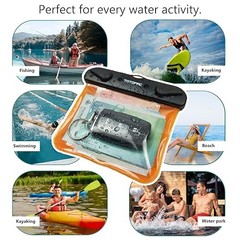 Pack Waterproof Car Key FOB Case Floating Wallet Pouch for 2 Orange + Orange