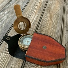 Vintage Solid Brass WWII Military Pocket SUNDIAL COMPASS NAUTICAL MARINE Gift