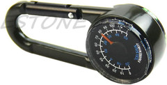 Outdoor Multifunctional Hiking Metal Carabiner Compass Thermometer Keychain Meta