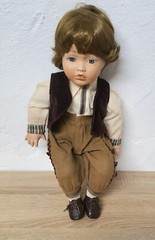 Artist doll porcelain doll 36 cm sitting collector rarity Vintage