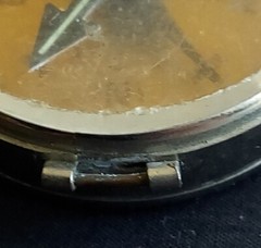 Chrome Pocket Compass Marked Germany 2″ Plastic Cover. SEE***