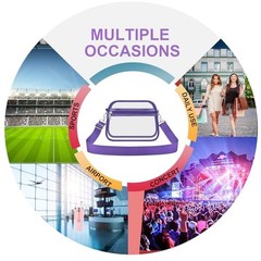 Clear Bag for Stadium Events Clear Purse Stadium Bag Small Purple Clear