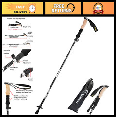 Lightweight Collapsible Trekking Pole – Adjustable 7075 Aluminum Hiking Stick, F