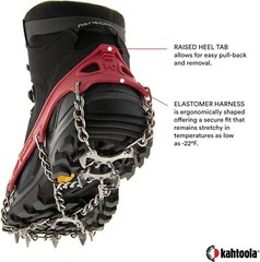 Kahtoola MICROspikes -snow, ice, trail hiking crampons – RED, XL
