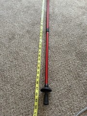 Trekker Adjustable Hiking Walking Stick w/ Compass Wrist Strap 29-49in Red