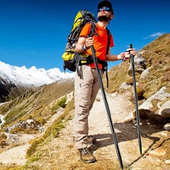 Adjustable Aluminum Trekking Poles, Lightweight Collapsible (Set-1)