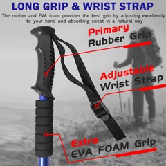 2 Packs Hiking Walking Sticks Trekking Poles Collapsible Lightweight Anti-Shock