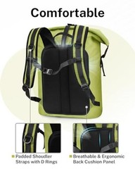 Waterproof Ultralight TPU Backpack Roll Top Dry Bag, Kayaking | Back 35L Green